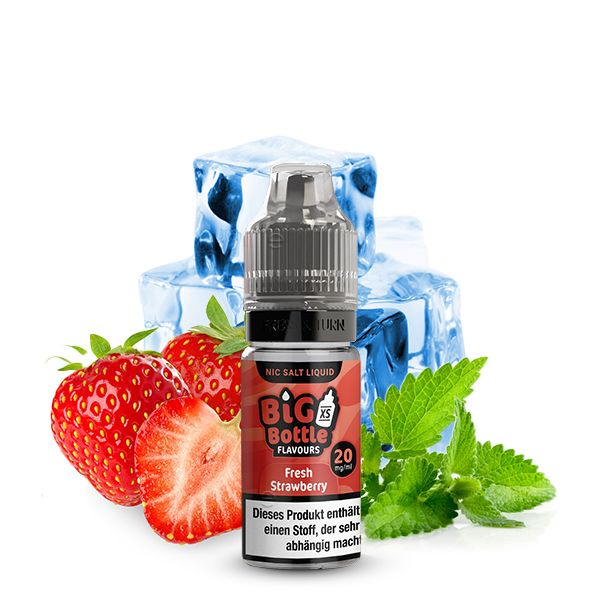 BIG BOTTLE Fresh Strawberry Nikotinsalz Liquid 10ml