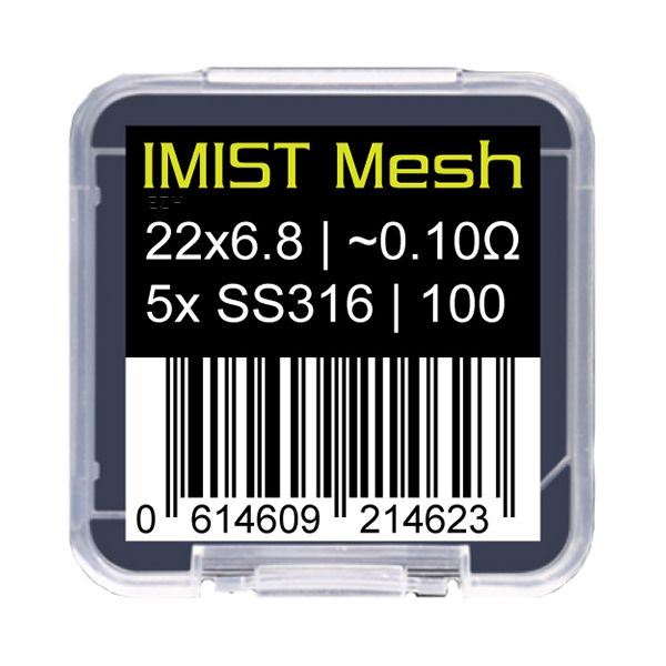 5x IMIST DL Prebuilt SS316 Mesh 100 Coil Wickeldraht 0.1 Ohm