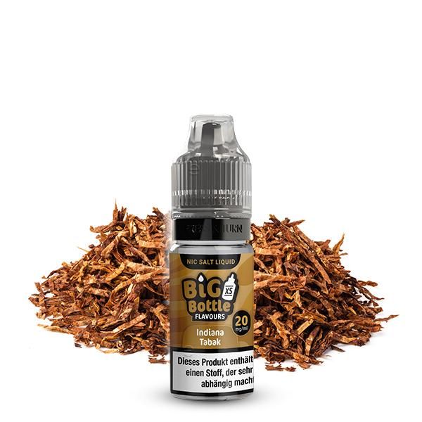 BIG BOTTLE Indiana Tabak Nikotinsalz Liquid 10ml