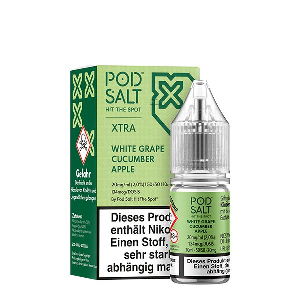 Pod Salt XTRA White Grape Cucumber Apple Nikotinsalz Liquid 10ml
