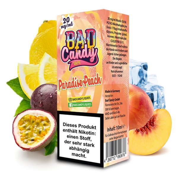 Bad Candy Paradise Peach 20mg Nikotinsalz Liquid